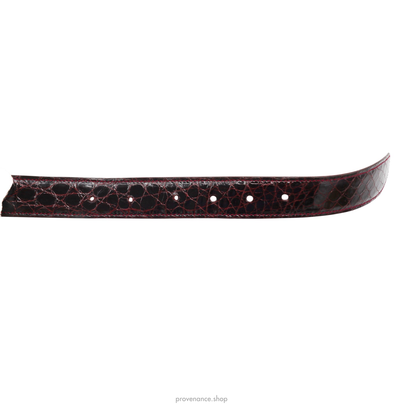 Gucci Tang Belt - Burgundy Crocodile Leather