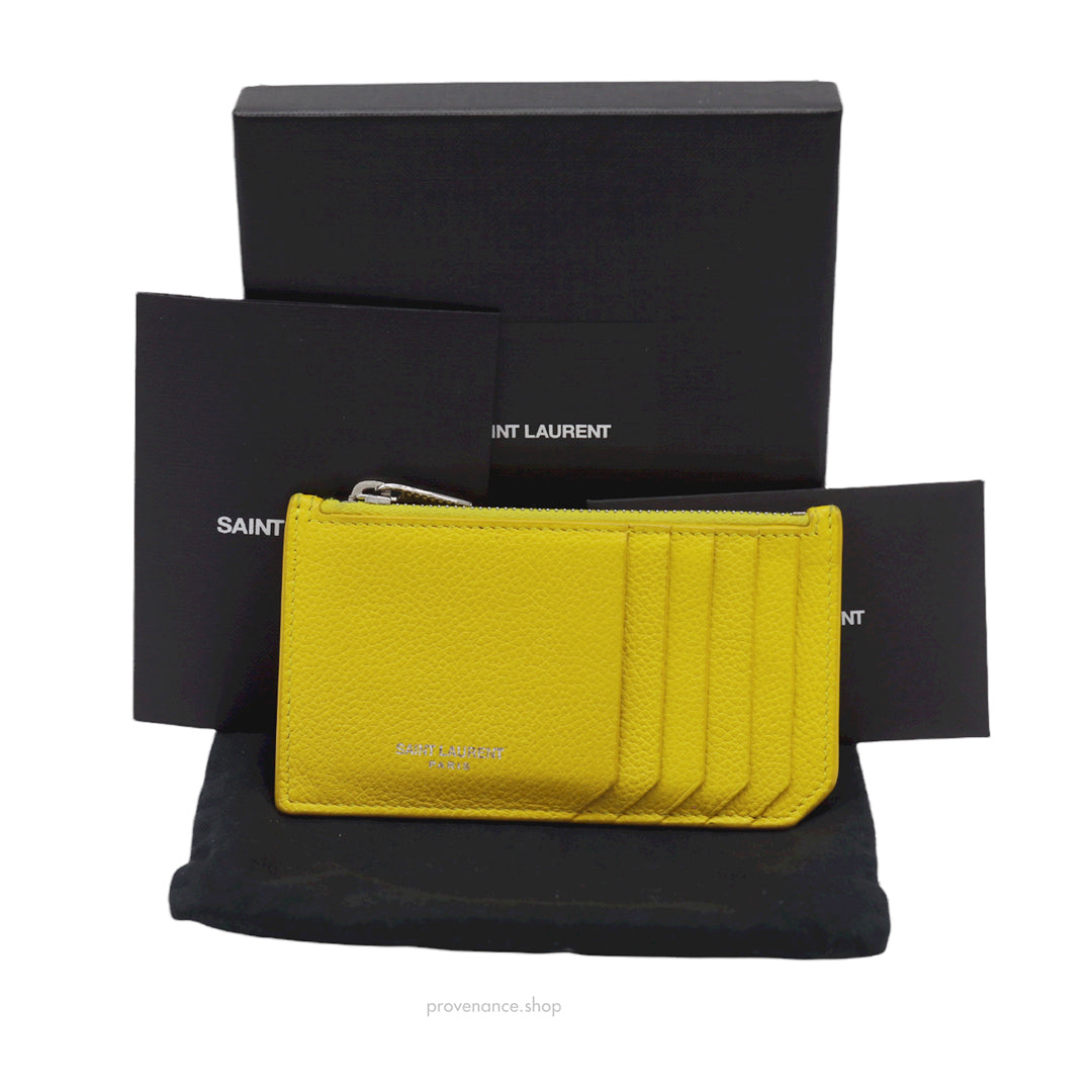Zip Fragments Leather Card Case