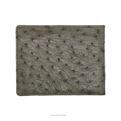 Gucci Ostrich Bifold Wallet - Olive