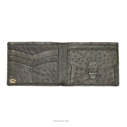 Gucci Ostrich Bifold Wallet - Olive