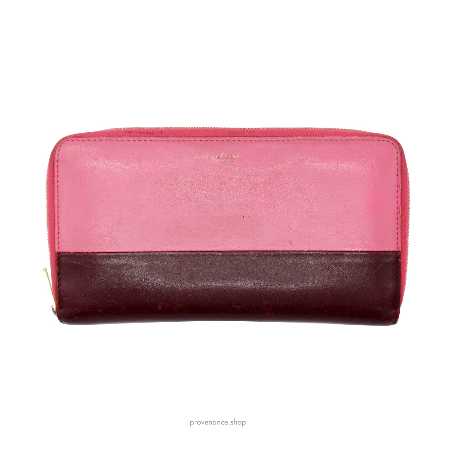 Celine Multifunction Zip Wallet - Pink/Burgundy