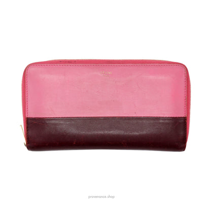 Celine Multifunction Zip Wallet - Pink/Burgundy