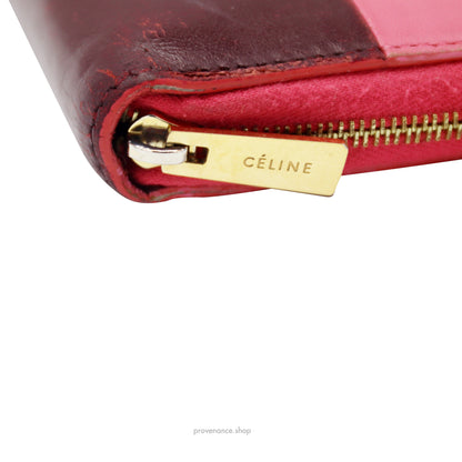 Celine Multifunction Zip Wallet - Pink/Burgundy