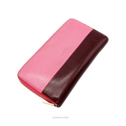 Celine Multifunction Zip Wallet - Pink/Burgundy