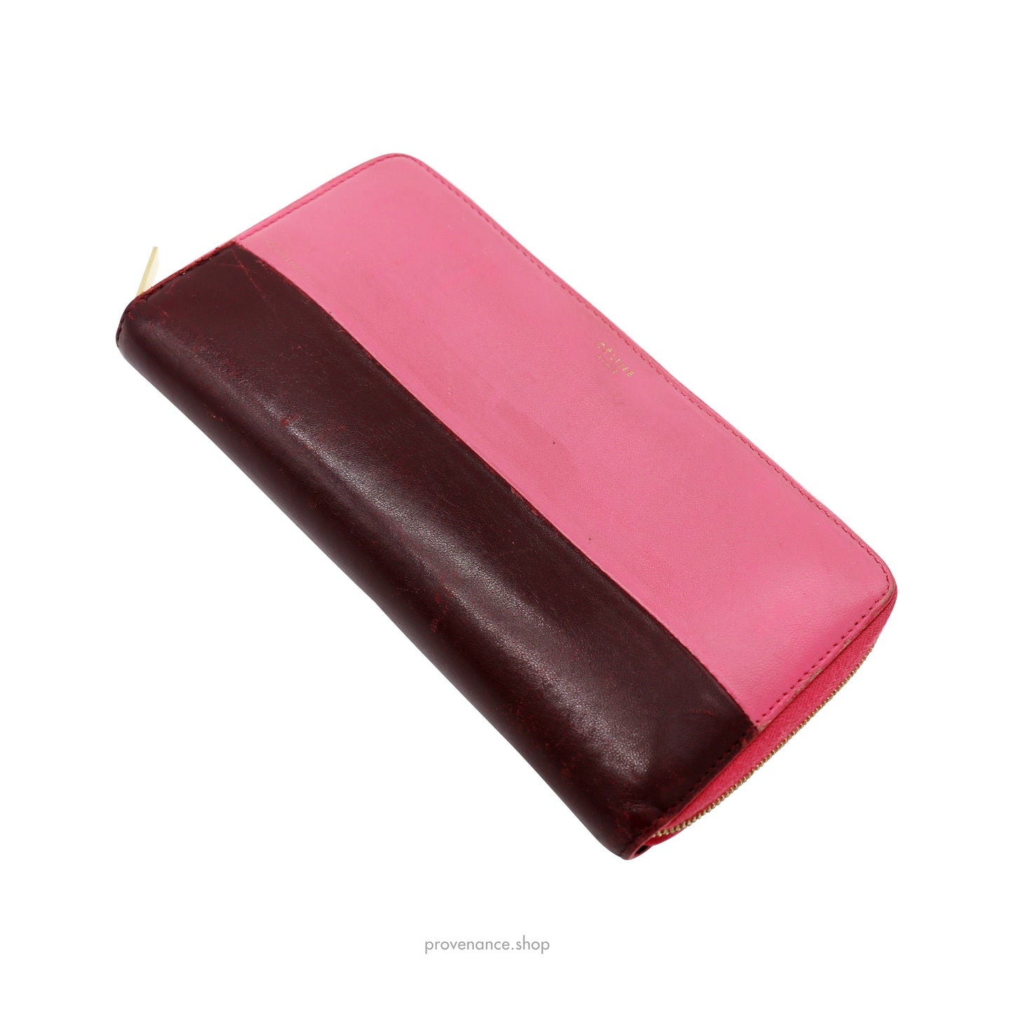 Celine Multifunction Zip Wallet - Pink/Burgundy