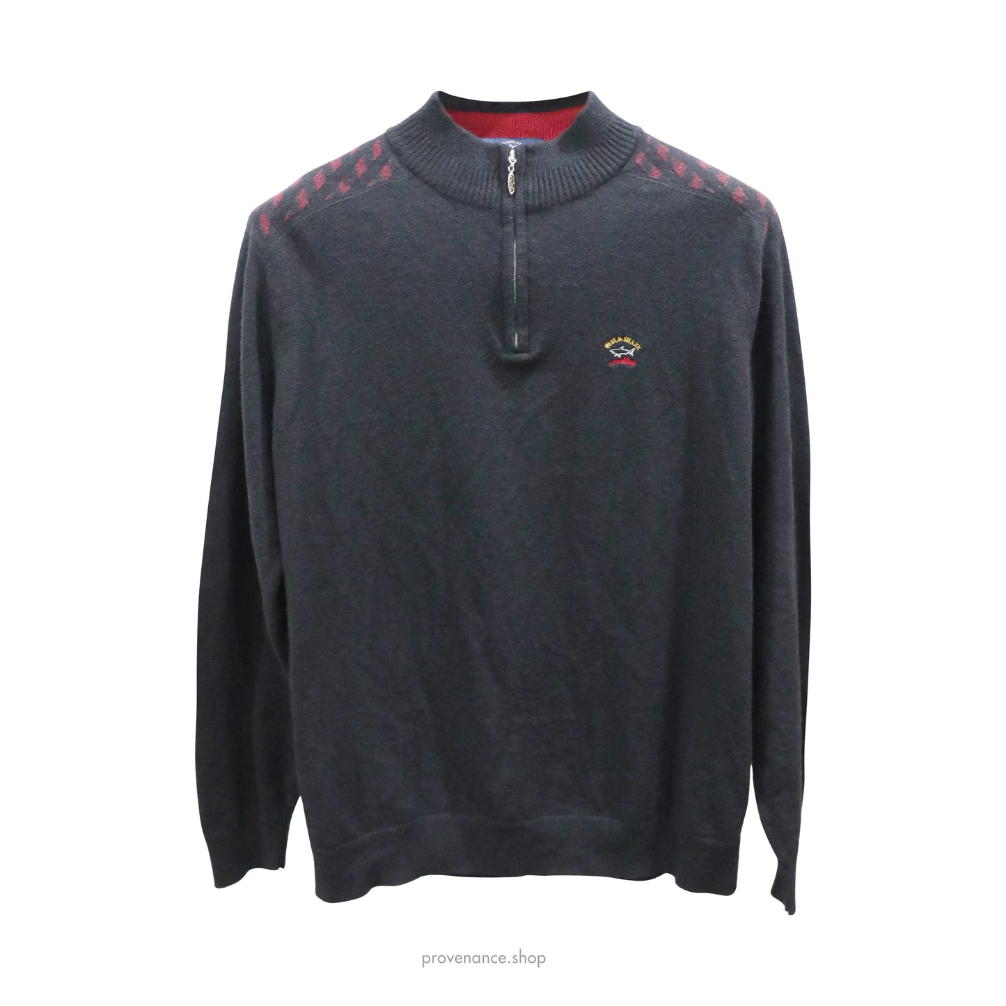 Paul & Shark Yachting Quarter-Zip Wool Sweater - Black