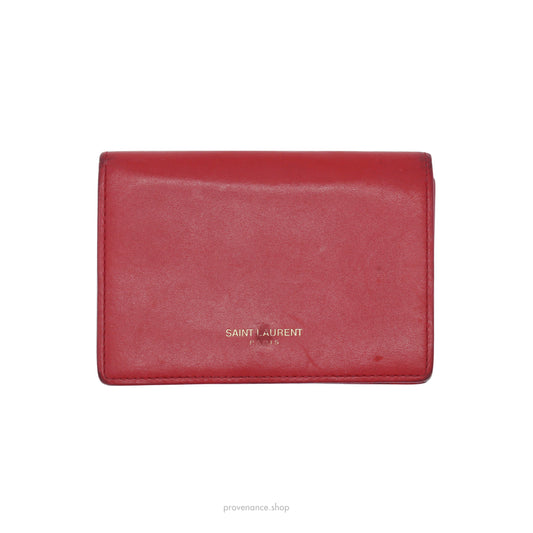 SLP Card Holder Wallet - Poppy Red Leather