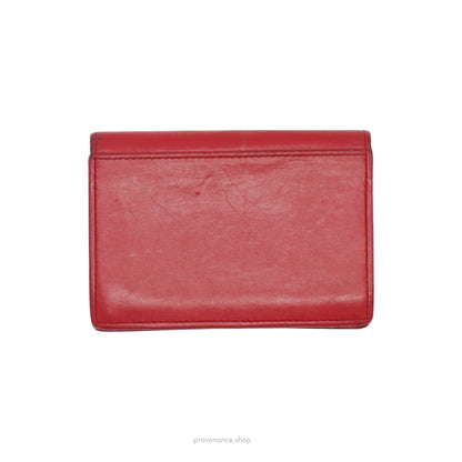 SLP Card Holder Wallet - Poppy Red Leather