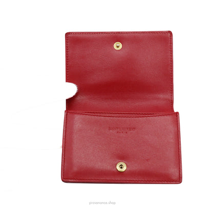 SLP Card Holder Wallet - Poppy Red Leather