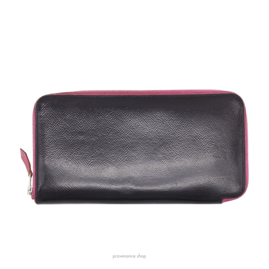 Hermes Silkin Classic Wallet Large Model - Black/Fuchsia