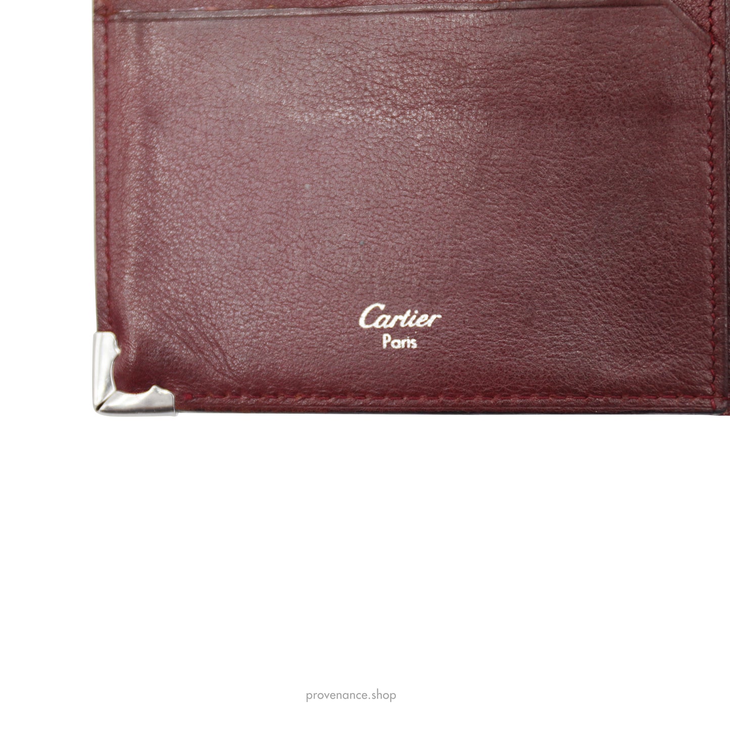 Cartier Tall Wallet - Black & Burgundy Calfskin Leather