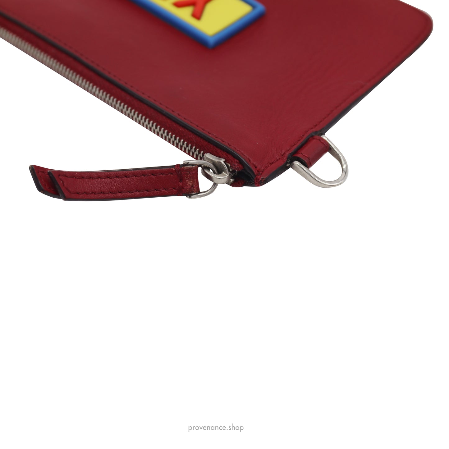 Fendi "YES" Zipped Pouch - Red Leather