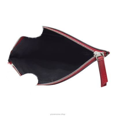 Fendi "YES" Zipped Pouch - Red Leather