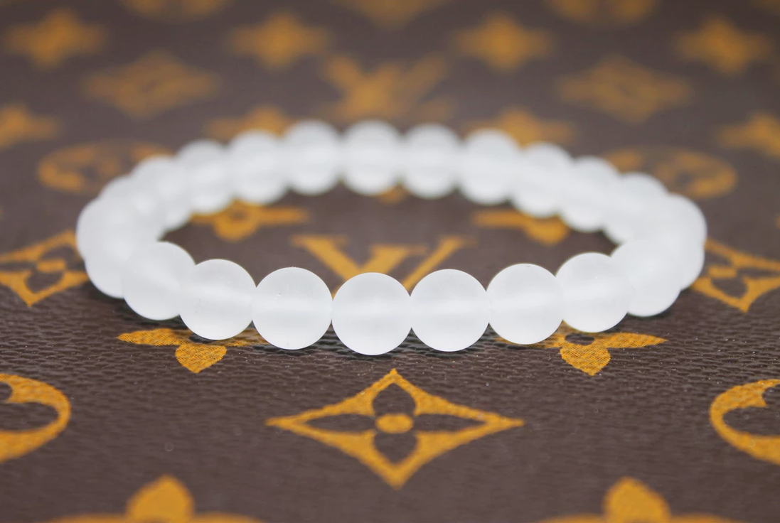 Bracelet - Matte Crystal Quartz 8mm.