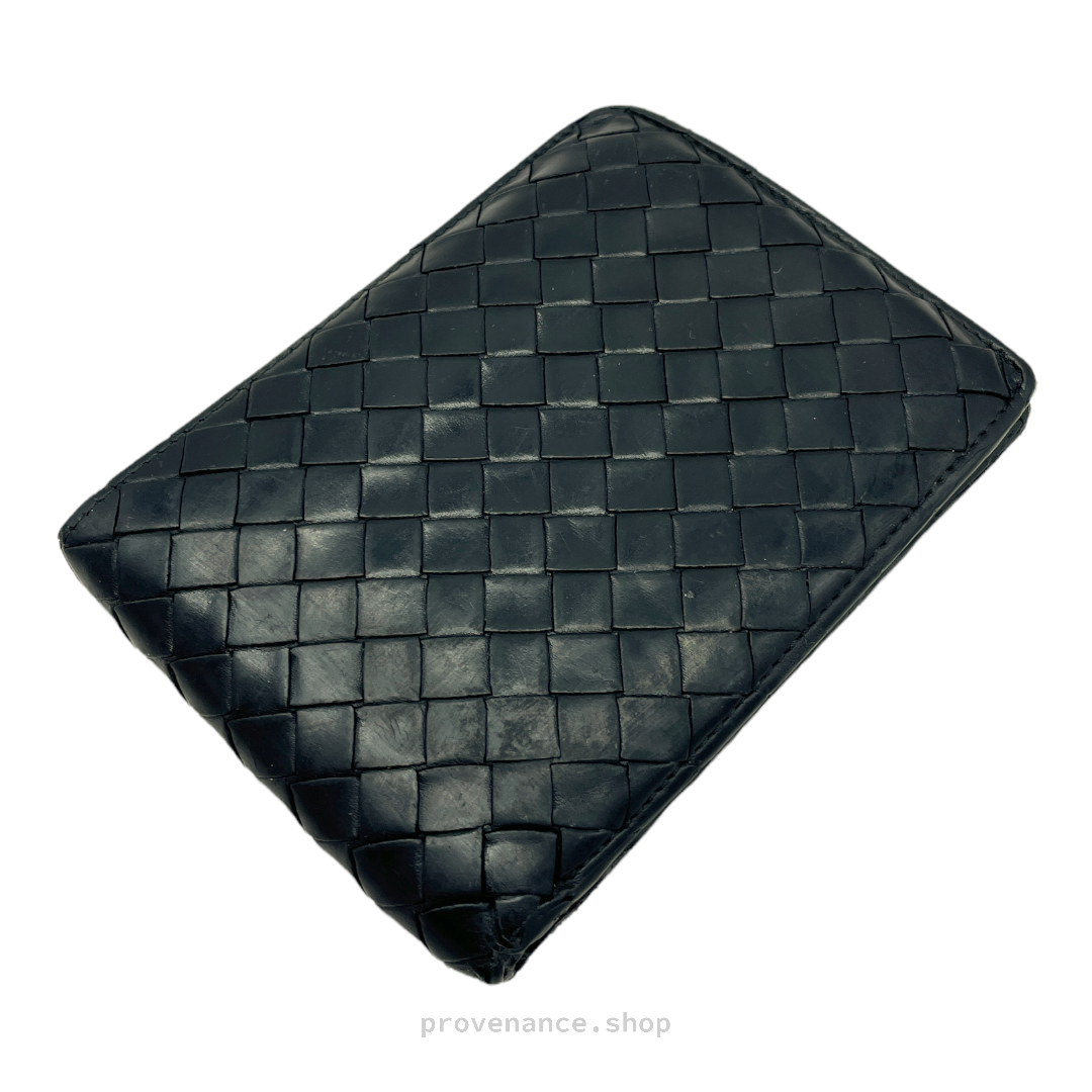 Bottega Veneta Bifold Wallet - Black Intrecciato Leather