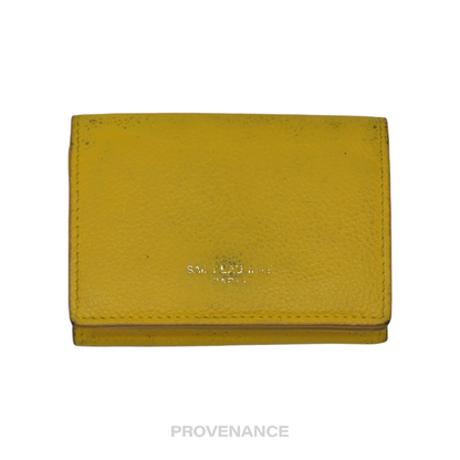 SLP Trifold Card Wallet - Yellow Leather
