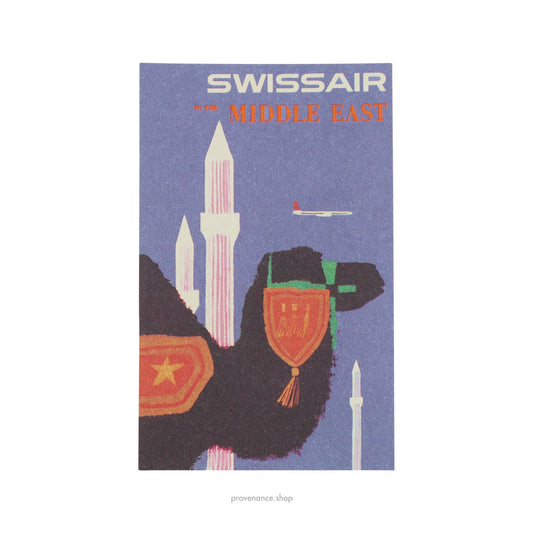 🔴Airline Label Postcard Sticker- SWISSAIR MIDDLE EAST